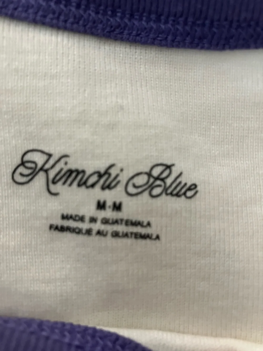 Kimchi Blue Cream Ringer Tee with Purple Trim and Red Jam Patch - Picture 3 of 3